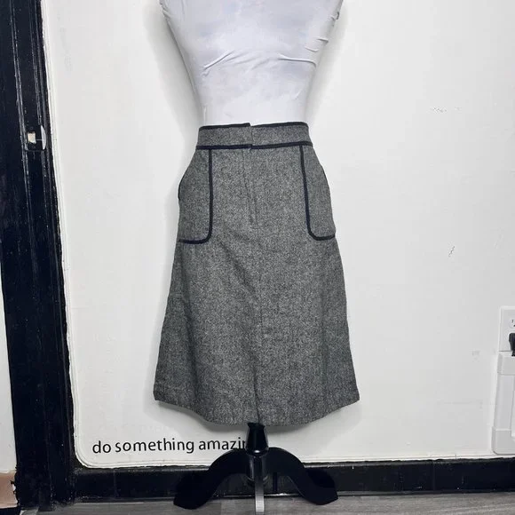 Ann Taylor Loft 87% Wool Gray Skirt Size 6 - Picture 2 of 9